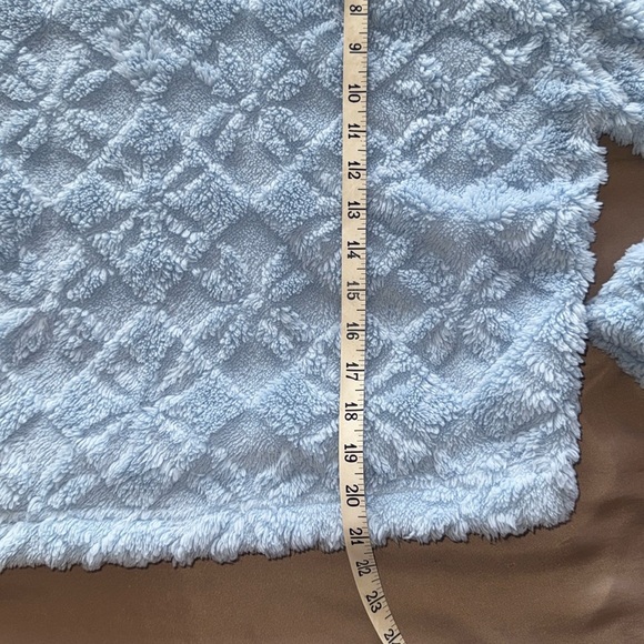 Joyspun Cozy Blue Textured Plush Pajama Lounge Set Cropped Hoodie & Joggers Sz S - Picture 5 of 14